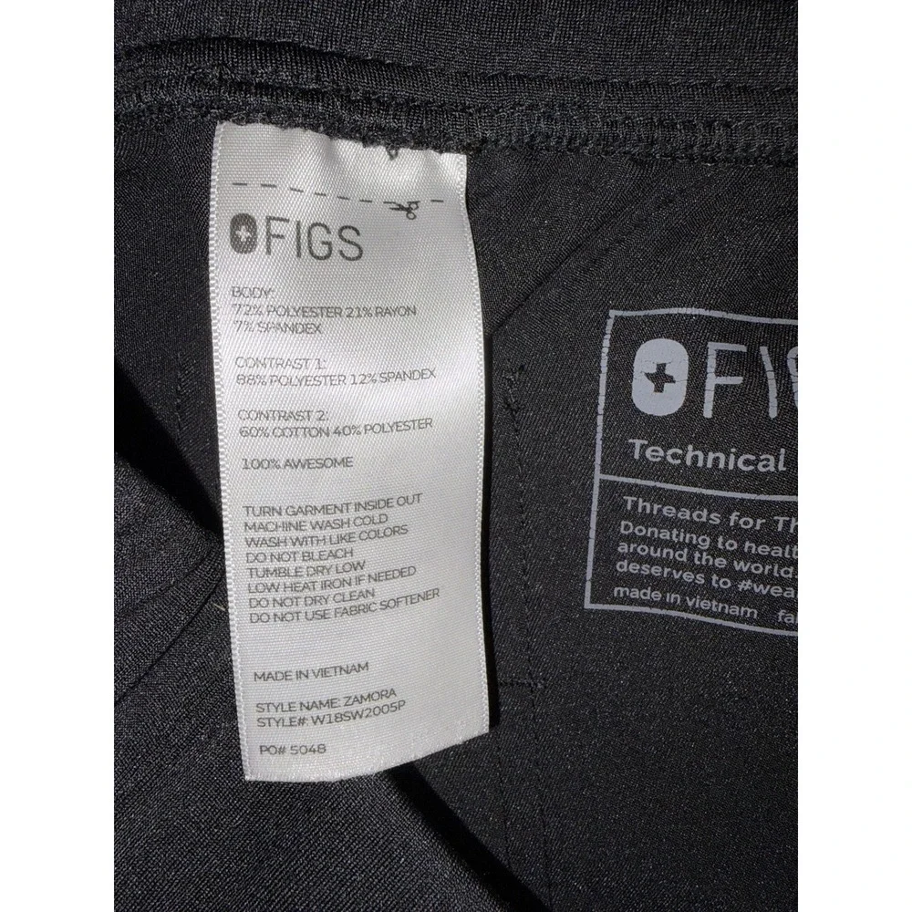 figs scrub set francisca top (s) & zamora joggers (xs/p) black